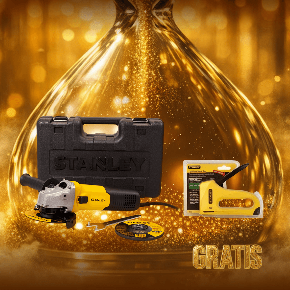 Esmeriladora Angular De 4-1/2". 1050W + 2 Discos + Estuche Stanley SGS1045K-B3