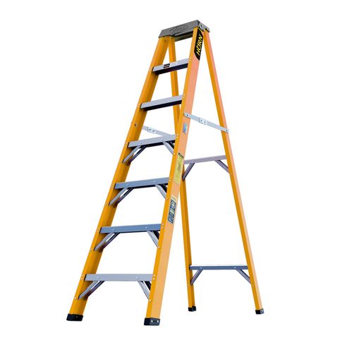 Escalera tijera fibra de vidrio 7 peldaños 2.1 mt Horn