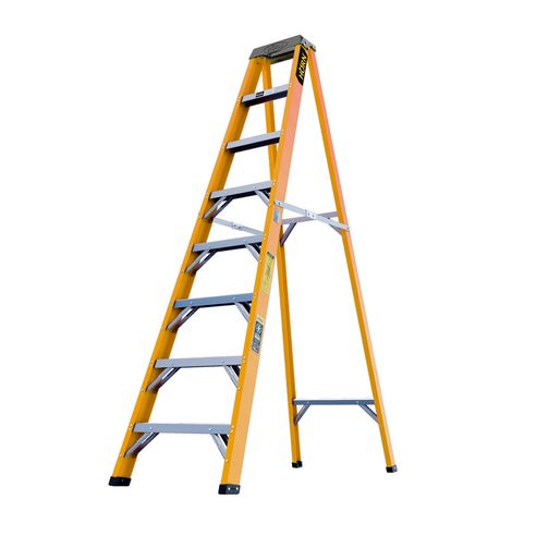 Escalera tijera fibra de vidrio 8 peldaños 2.4 mt Horn