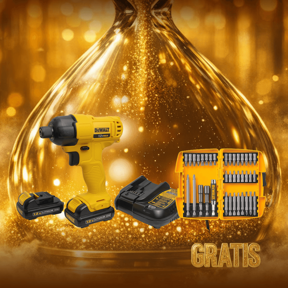 Kit Atornillador De Impacto Inalámbrico Ion-Litio De 1/4" 12 V Max + 2 Baterias + Cargador Dewalt DCF805C2-B3