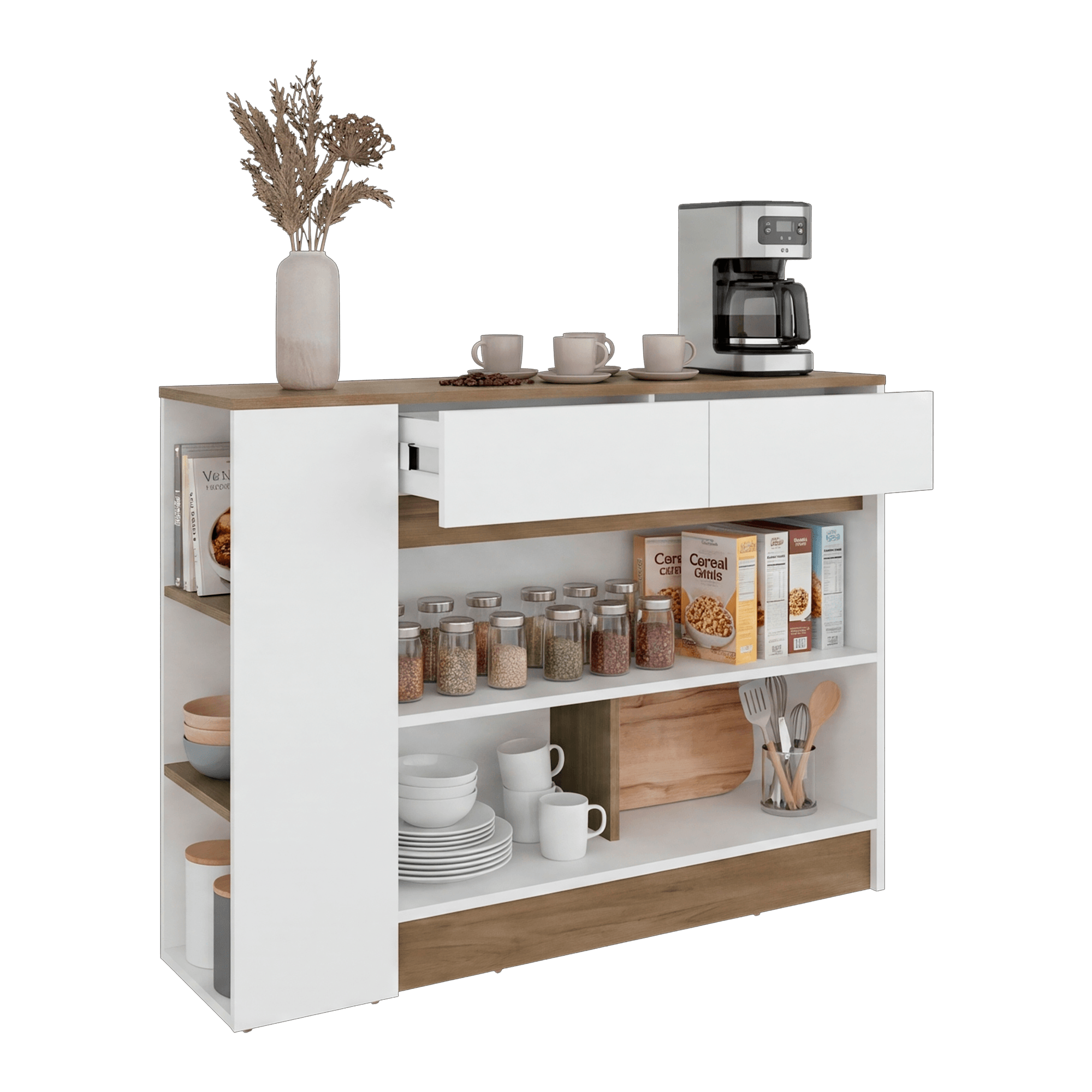 Mueble Auxiliar de Cocina Lynton 82X110X29 RTA Fresno Blanco ZF
