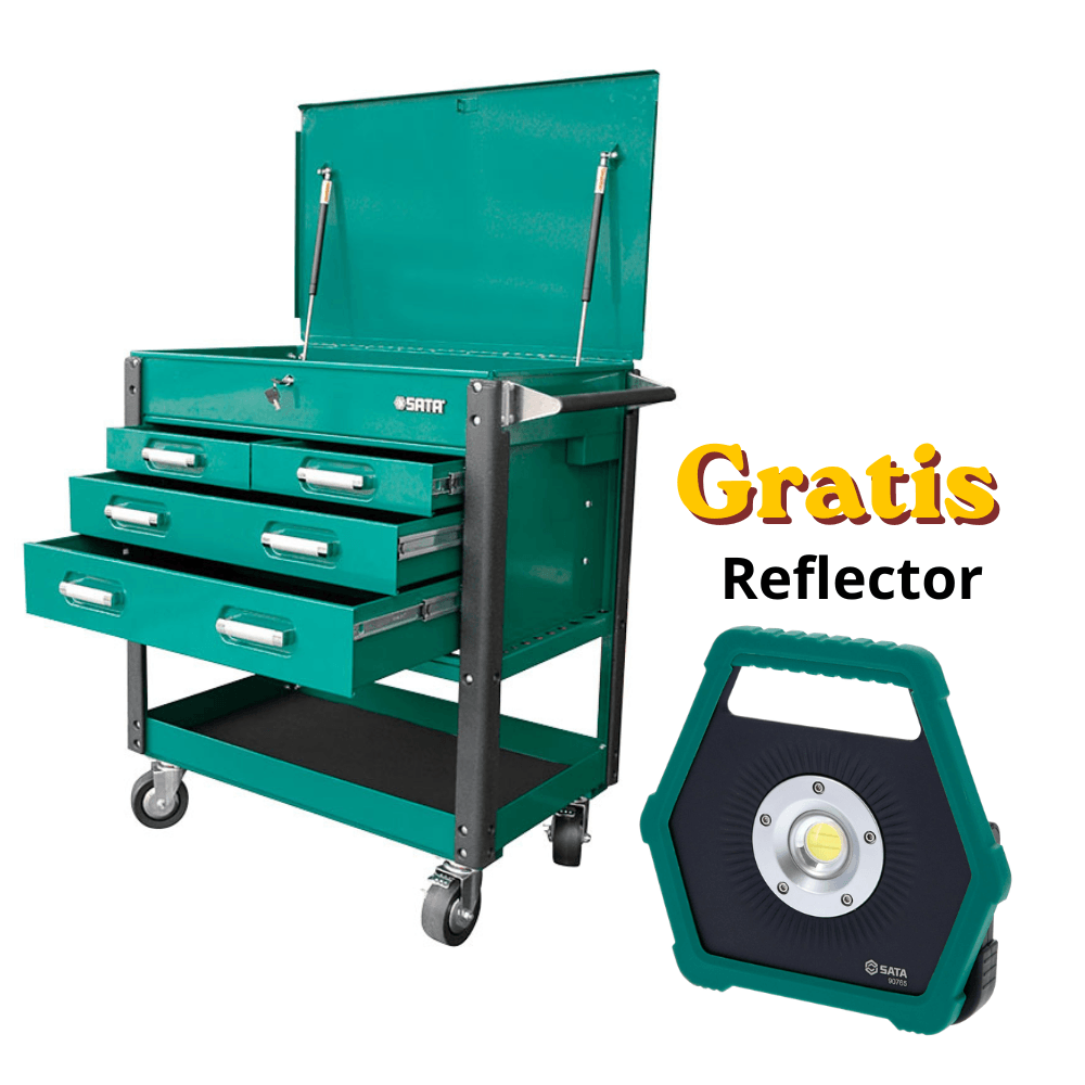 Carro Herramientas Tipo Gabinete 4 Gavetas 53x85x1.01 Cms Verde Sata ST95119SC
