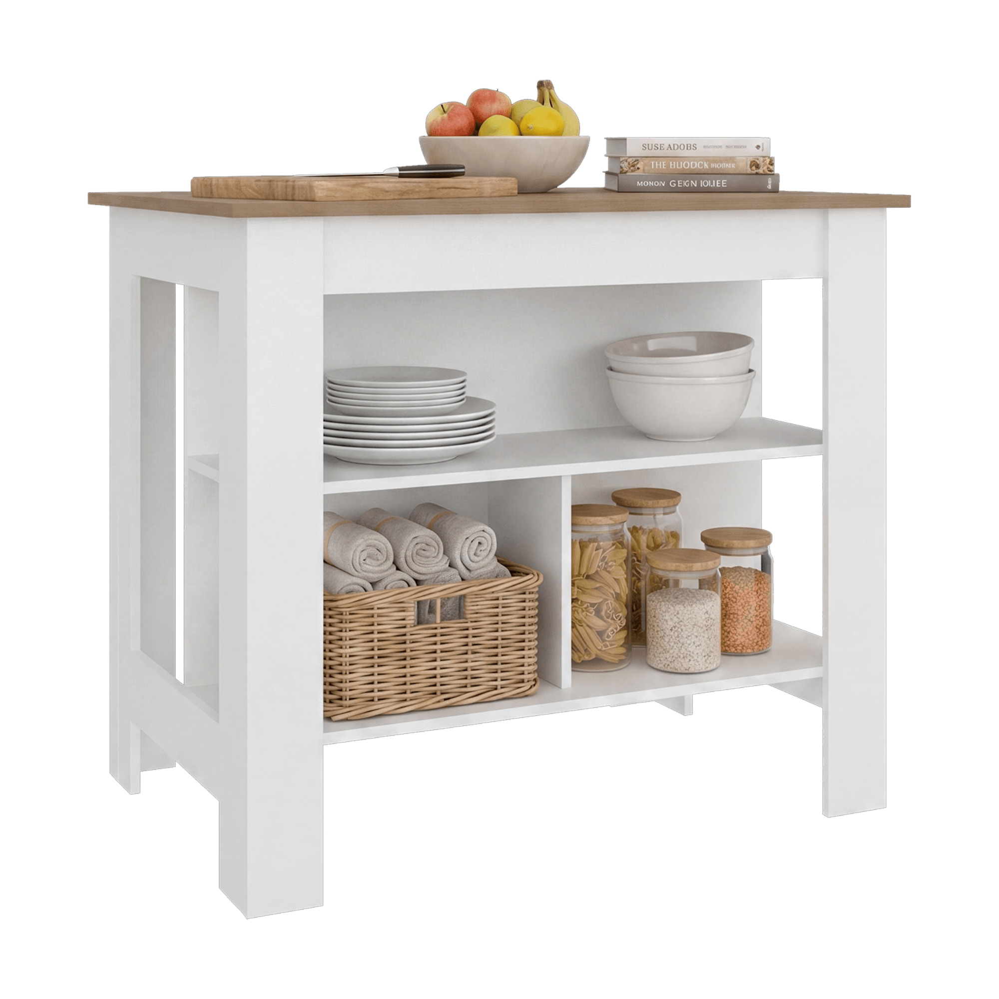 Isla de Cocina Cala 90X103X70 RTA Blanco Fresno ZF